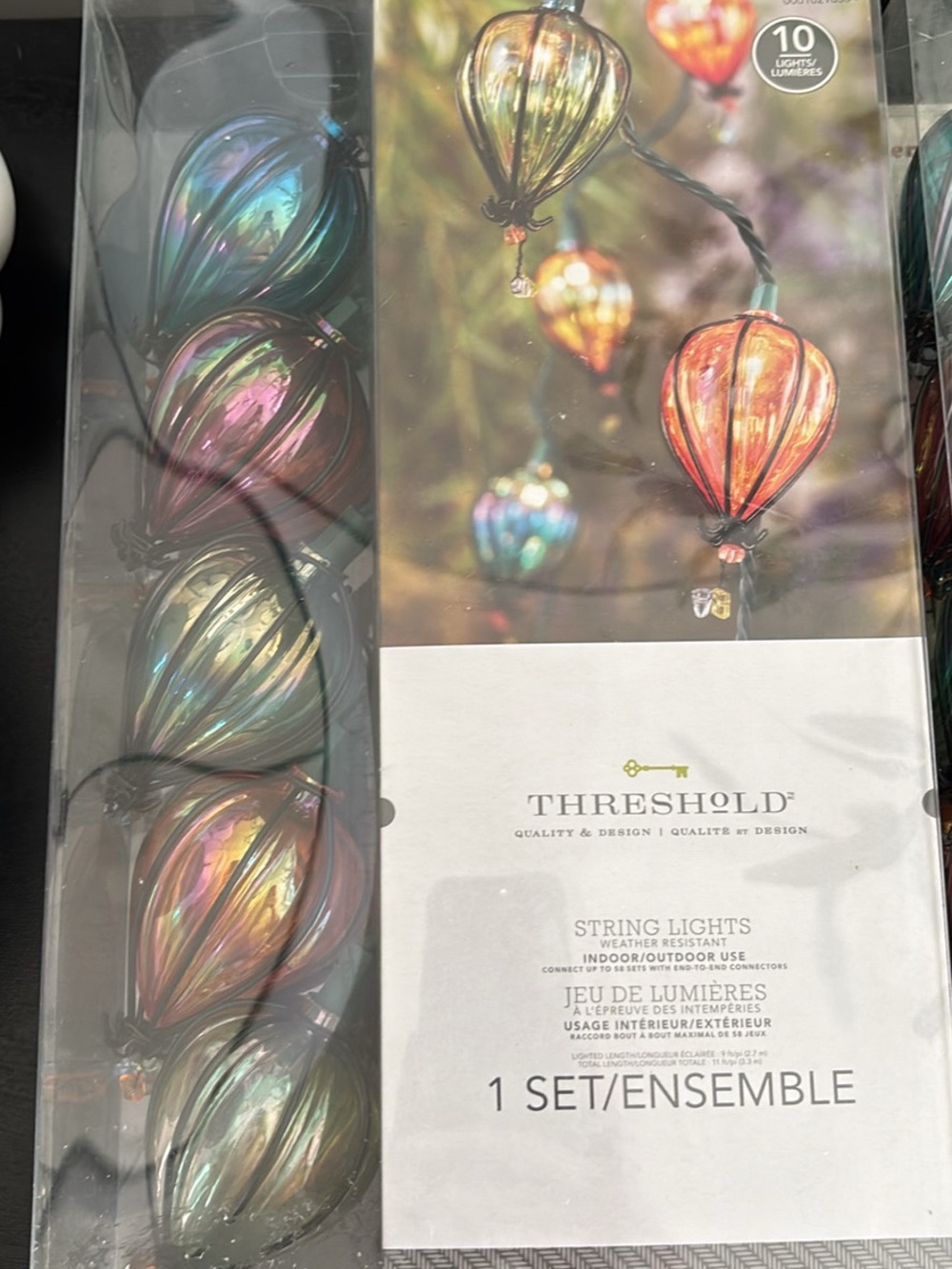 Threshold Iridescent Glass Teardrop String Lights - 2 sets